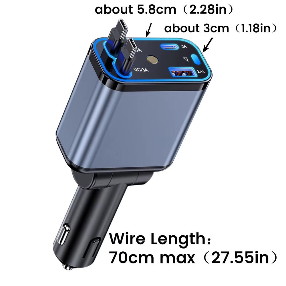 RETRACTABLE CAR CHARGER 4em 1