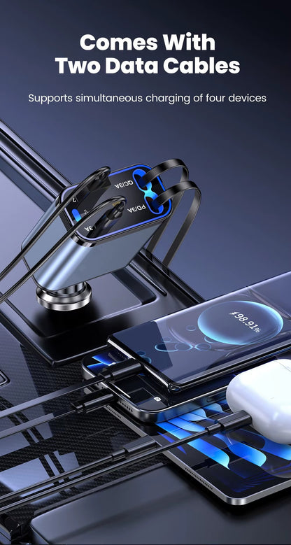 RETRACTABLE CAR CHARGER 4em 1