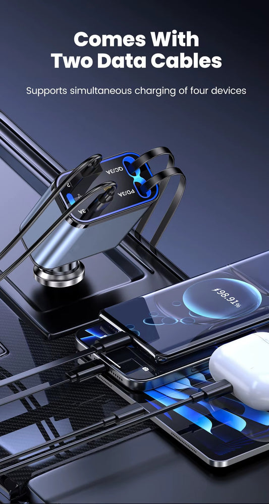 RETRACTABLE CAR CHARGER 4em 1
