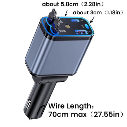 RETRACTABLE CAR CHARGER 4em 1